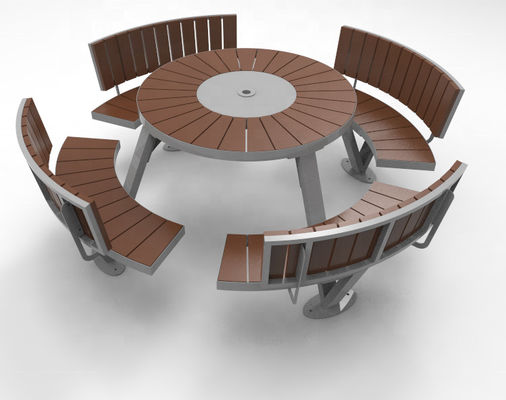 Restaurant Outdoor Bench Table Set With Hot Dip Galvanized Powder Coated Finish